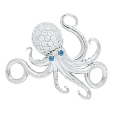 .925SS OCTOPUS CLASP W/ White & Blue Topaz for Lestage Convertible Bracelet