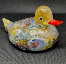 Cute RARE Vtg MURANO GAMBARO POGGI Duck ArT GLaSs Italy Aventurine POLVERi