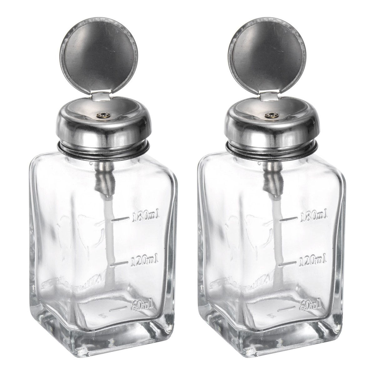 Amandaus Metal One-Touch Liquid Dispenser Pump Square Bottle for