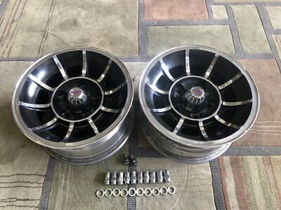 (2)  14x7 AMERICAN RACING VECTOR 10 SPOKE TURBINE WHEELS CHEVY 4 3/4