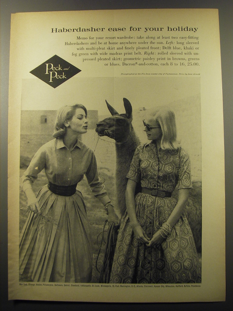 1960 Peck & Peck Dresses Advertisement - Haberdasher ease for your holiday | eBay 1960 Peck & Peck Dresses Advertisement - Haberdasher ease for your holiday | eBay
