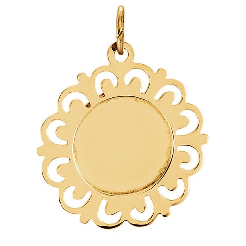 Medalla de Santa Lucía en oro amarillo de 14 quilates - Imagen 3 de 4
