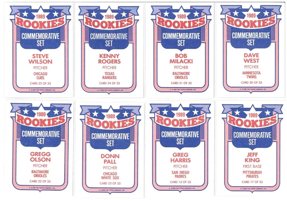 26 Cards Near Mint Baseball Card Lot MLB ROOKIES ONLY 1989 Set Of 26 NM Cards - Image 2 of 4