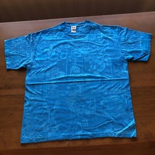 Vintage 90  s Looney Tunes All Over Print Blue Character Shirt AOP Single Stitch
