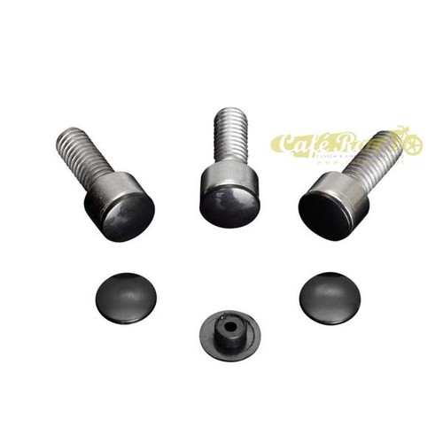 Caps Cover Bolts Screws Head Round Black M5 Custom Chopper Motorcycle