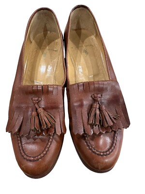 Polo Ralph Lauren Women's Brown Leather Tasseled Loafers Made in