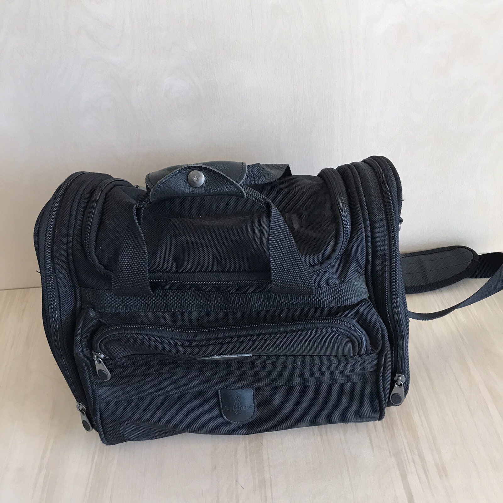 Atlantic Carry-on Travel Bag Overnight Bag Luggage Tote Black w/Shoulder Strap