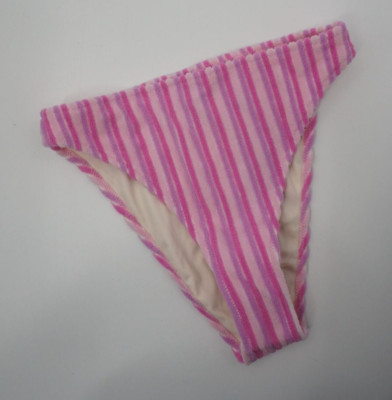 Triangl New Pink Terry Towelling Scoop Bikini Bottom Cheeky NWT Sz S