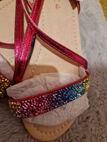 Girls Rainbow Gem Rainbow Sandles Size 1 Next - Picture 2 of 4