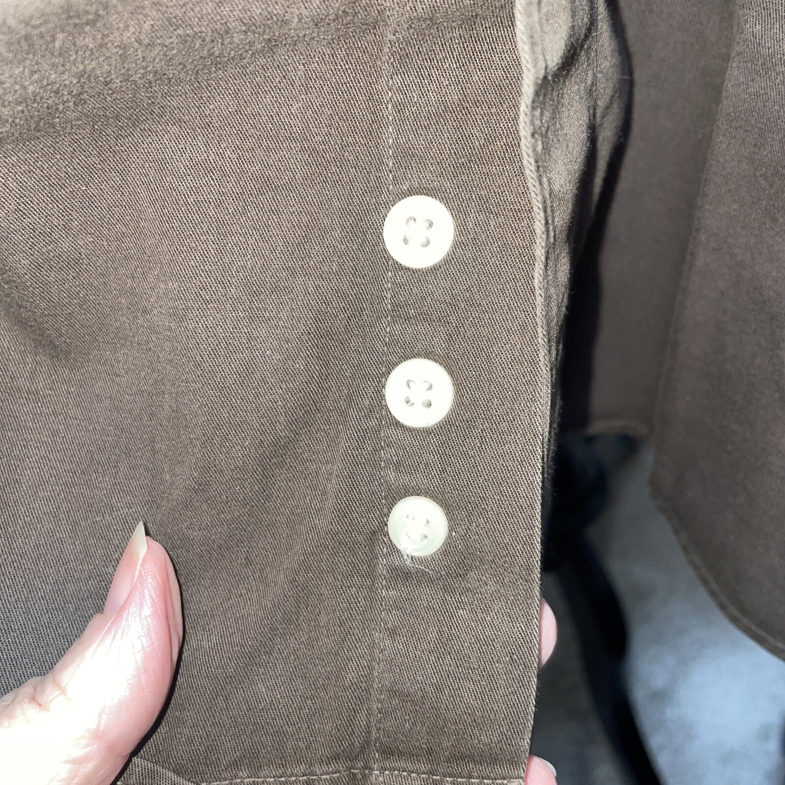 Halogen Olive Green Button Down 1 Pocket Shirt Si… - image 5