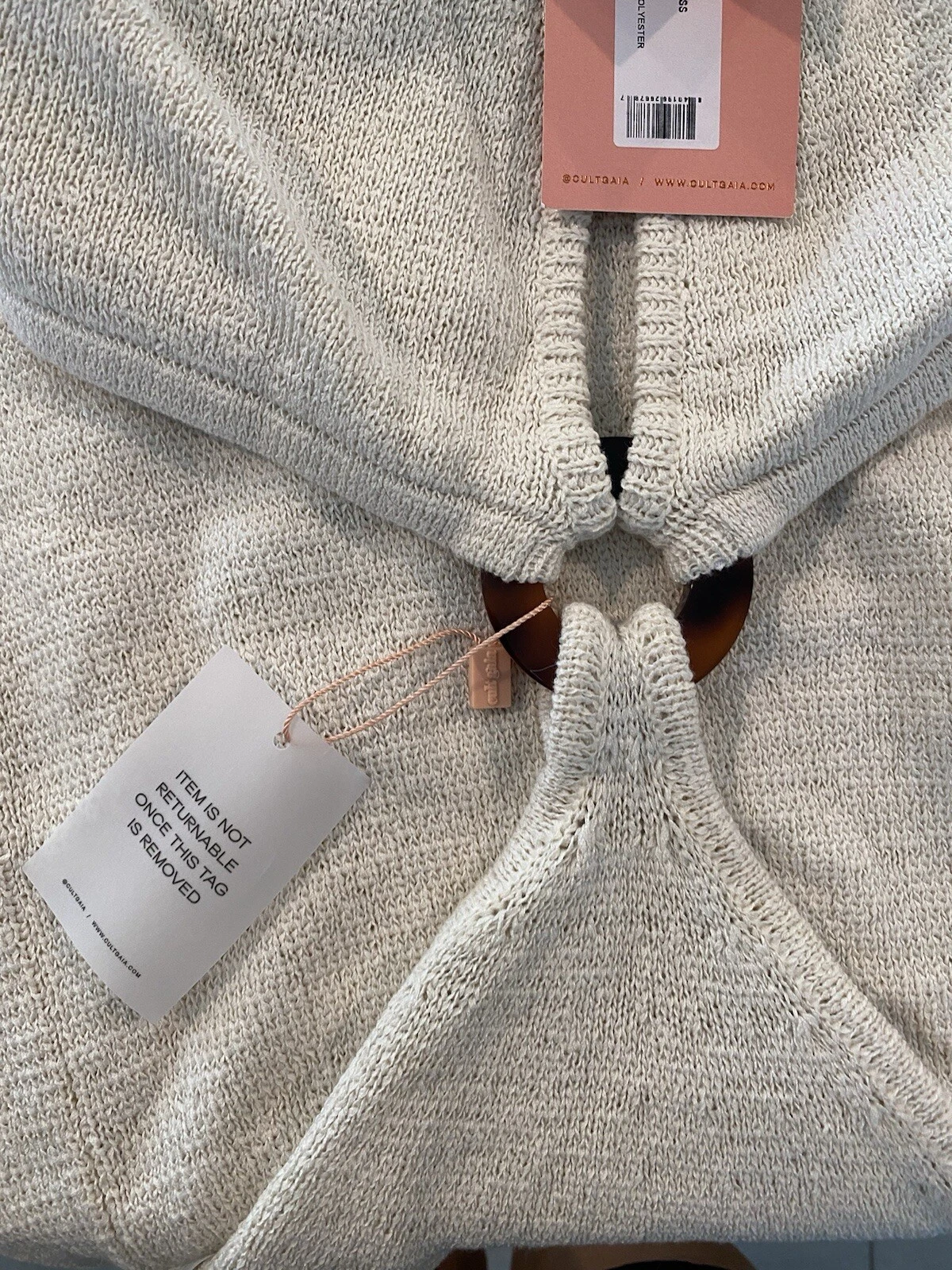 OFF WHITE Maxi abito nuovo con etichette bianco Cult Gaia Bank tagliato a maglia taglia media