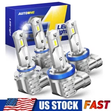 AUTOONE Combo 4 9005 H11 H8 LED Headlight Bulb High Low Beam Super White 80000LM