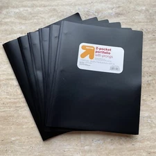 Portfolio Folder with Prongs 6 Pack Up & Up 2 Pocket Poly Black