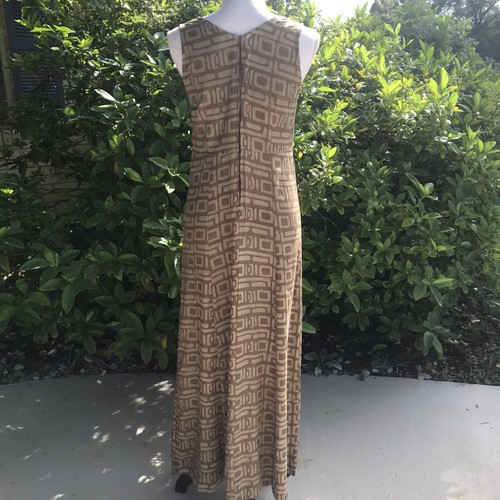 Maxi abito vintage nuovo con etichette fatto a mano unico nel suo genere senza maniche zip posteriore taglia media NOS - Foto 4 di 8