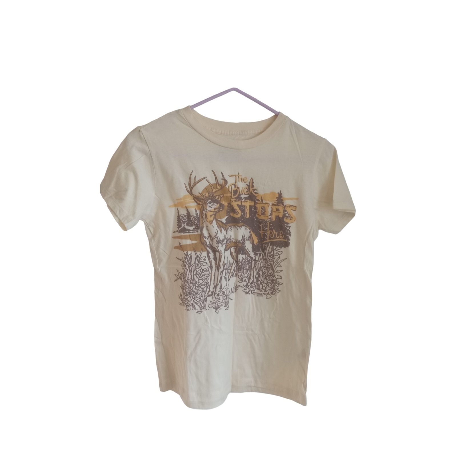 Solid Threads "The Buck Stops Here" cream color t… - image 1