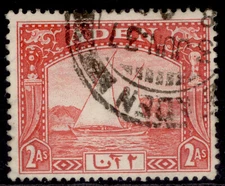 ADEN GVI SG4, 2a scarlet, FINE USED.