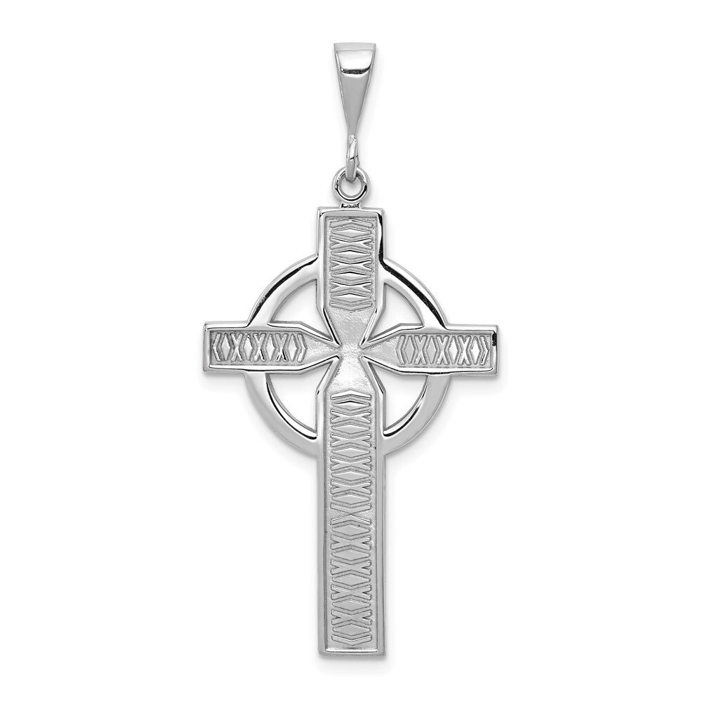 14K White Gold Celtic Cross Pendant CH129
