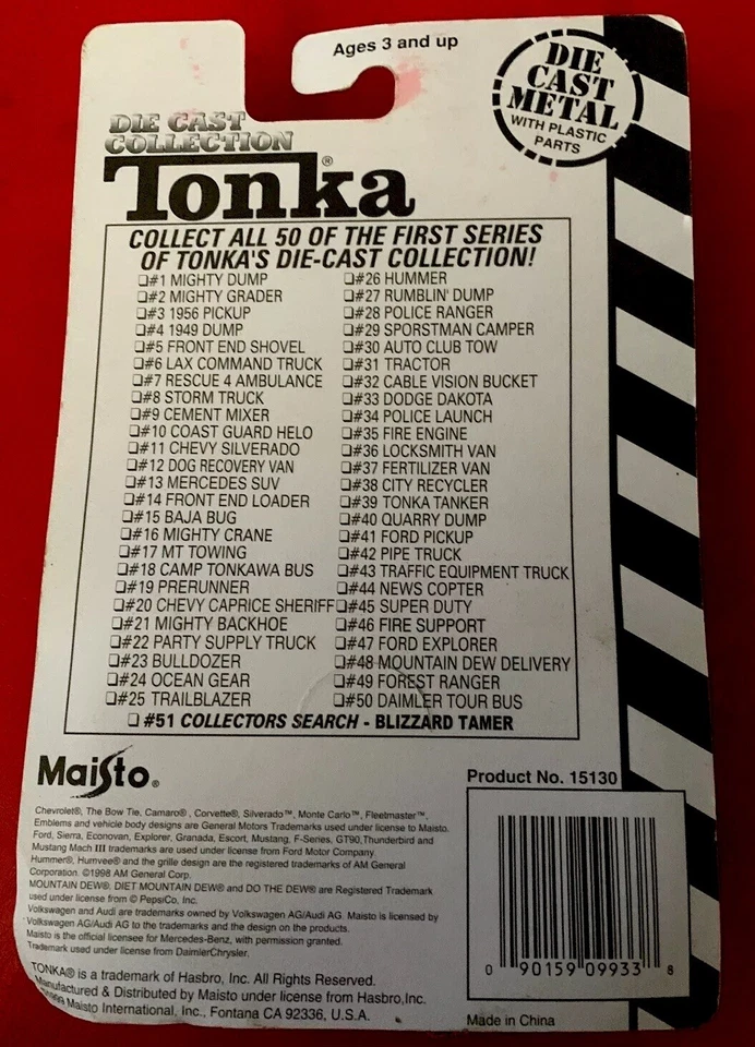 Tonka Maisto 1999 Collection #50 Daimler Tour Bus Red New In Package - Image 2 of 3