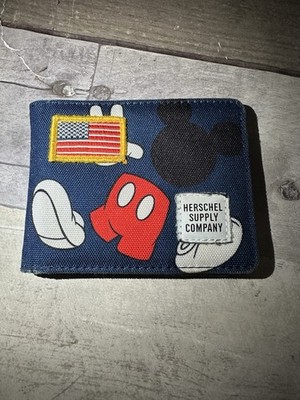 USA Hershel Supply Co. X Disney Mickey Mouse Bifold/ Boyfriend Wallet EUC