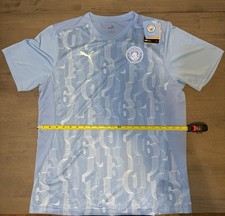Men  s PUMA Light Blue Manchester City 2024-25 Pre Match Jersey Size XL