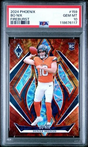 2024 Panini Phoenix - Rookies Bo Nix #159 Fire Burst /350 (RC)