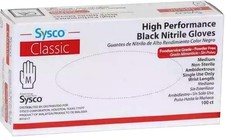 SYSCO HIGH Performance Black Nitrile - Medium - Box with 100 Gloves