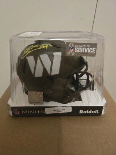 Washington Commanders Santana Moss Autographed Mini Helmet Beckett Authenticated