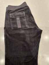 Juicy Couture Charcoal Velour Pants Drawstring Pockets Petite S