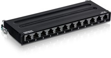 TRENDnet 12-Port Cat6A Shielded Patch Panel 10G Ready Wall Mount Black