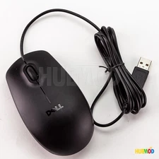 Genuine Dell Mouse USB Wired Optical Scroll Wheel MS111-P - Black