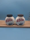 FIRE KING SALT & PEPPER 1940's Vintage Milk Glass Anchor Hocking Uranium
