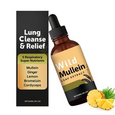 Wild Mullein Leaf Extract Organic Lung Cleanse Drops for Lung Natural Herbal