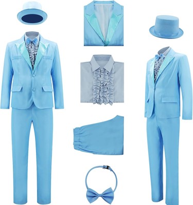 Harry and Lloyd Tuxedos Mens Fun Suit Dumber Orange Dumb 3X-Large, Blue 
