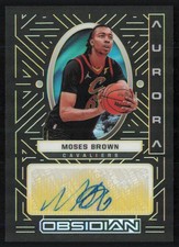 Moses Brown 2021-22 Obsidian Autos Electric Etch Yellow/10 #AUR-MBR  Cavaliers