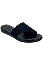 Donald Pliner Women's Gal Distressed Metallic Slip-On Sandals Black