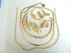 10 Pieces All Signed Trifari Brushed Gold Costume Jewelry Lot  Pineapple Pin