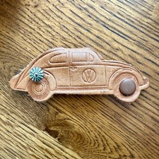 Vintage Volkswagen Bug Leather Keychain Vw Cook Car Dealership Aberdeen Maryland