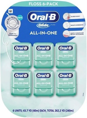 Oral-B Glide Pro-Health Comfort Plus Dental Floss, Mint, 6 Count 