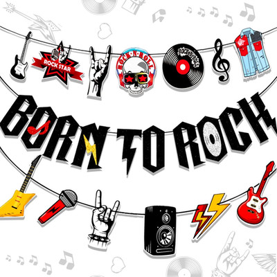Rock Star Geburtstagsdeko 50er Party Musik Girlande Luftballons Deko