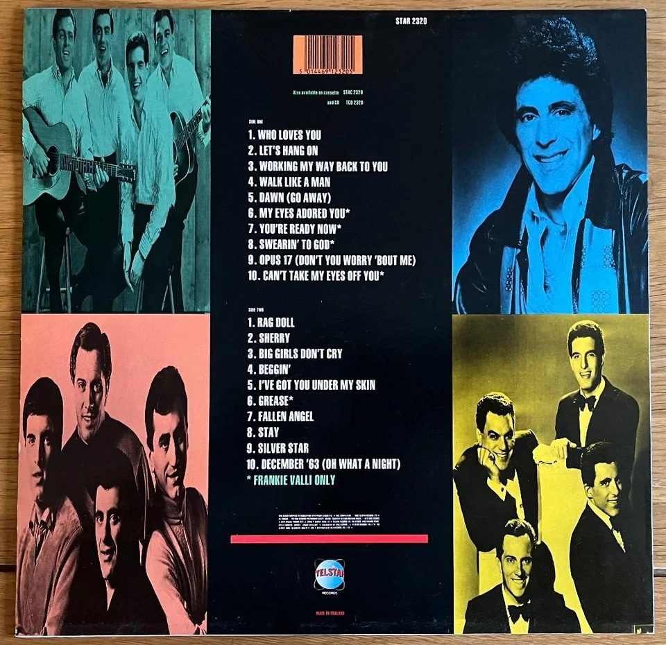 FRANKIE VALLI and THE FOUR SEASONS : 20 GREATEST HITS VINYL LP best - Image 2 of 3