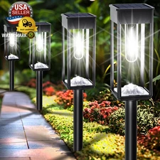 Solar Pathway Lights Outdoor IP65 Waterproof, 6 Pack 6500K LED Auto On/Off Walkw