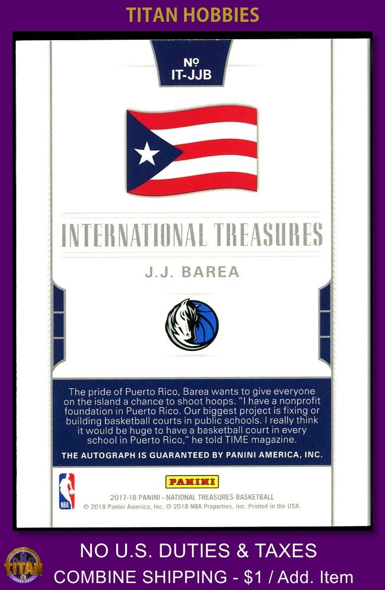 2017 National Treasures International Treasures #JJB JJ Barea AUTO /99 PR!!! view 2