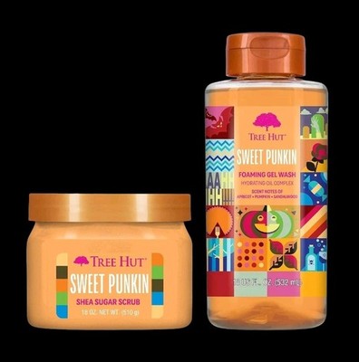 《NEW》Tree Hut Sweet Punkin Foaming Gel Wash & Shea Sugar Body Scrub Set