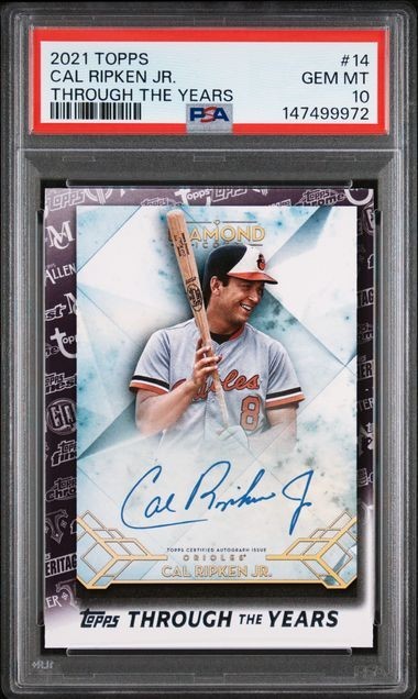 2021 Topps Through the Years #TTY14 Cal Ripken Jr Baltimore Orioles PSA 10