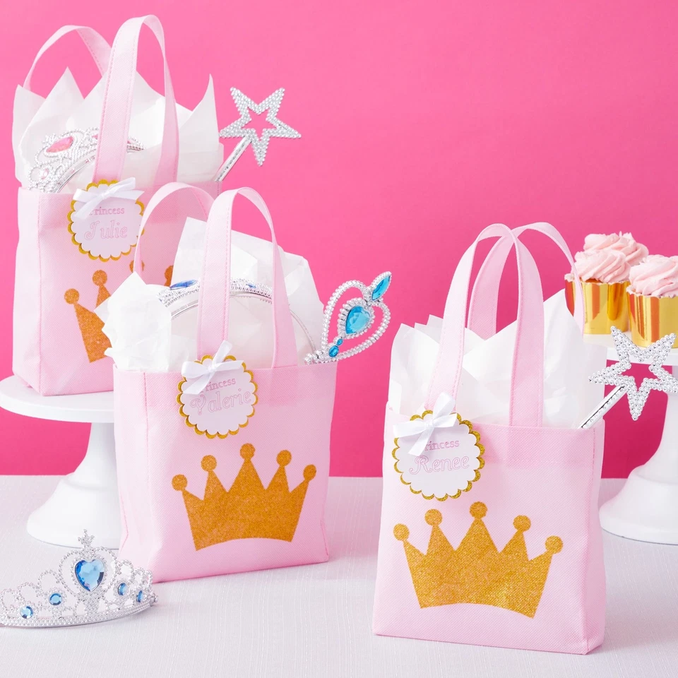 Paquete de 24 bolsas de fiesta con temática de princesa para cumpleaños de niñas (6,5 x 7 x 2 pulgadas) Foto 3 de 4
