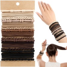 Boho Hair Ties, 20 PCS of 4 Styles Cute Bands for Thick or Thin Hair