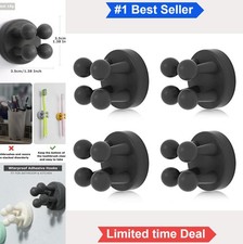 4 Pack Silicone Toothbrush Holder Hook Self Adhesive Waterproof Wall Mounted No