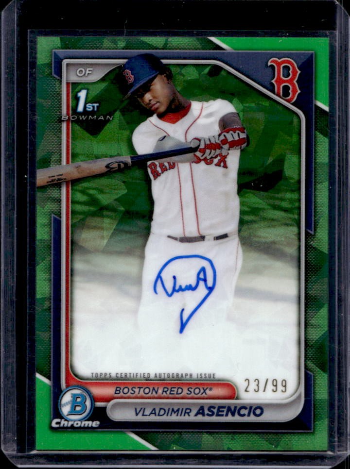 2024 Bowman Chrome Sapphire Vladimir Asencio Auto Refractor 1st Green #23/99