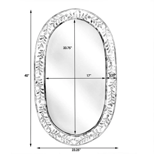 Trubadur Blue And White Bone Inlay Mirror - Picture 6 of 8