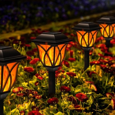 Solar Lights Outdoor Waterproof 8 Pack Flickering Flame LED GIGALUMI Garden Yard